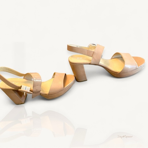 CL by Chinese Laundry Nude Platform Block Heel Sandals - Size 10M - Picture 1 of 16